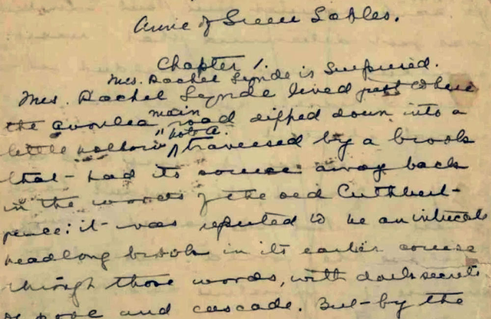 Montgomery handwriting manuscript Anne of Green Gables