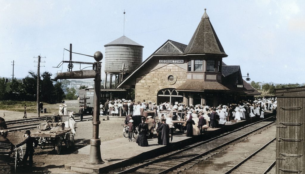 GTE Grand Trunk Rilway station, Georgetown, 1908