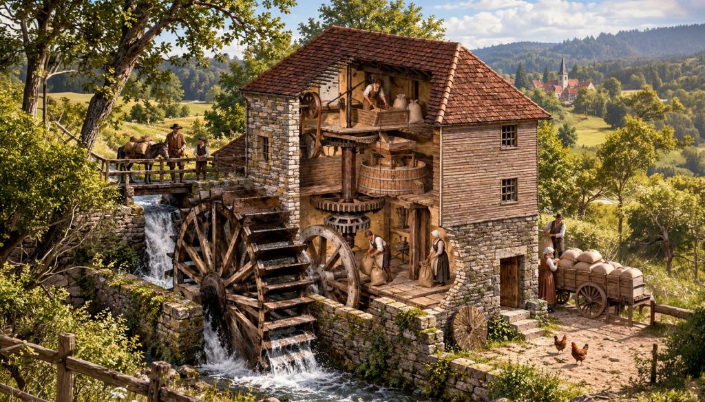 How a water mill worked